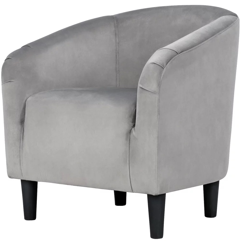Gray Velvet Accent Chair with Ottoman H933