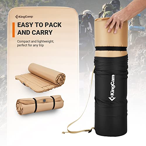 Double Self Inflating Sleeping Pad, Camping Foam Air Mattress, 79.1'' x 50.3'' x 3.0, Grey R789021