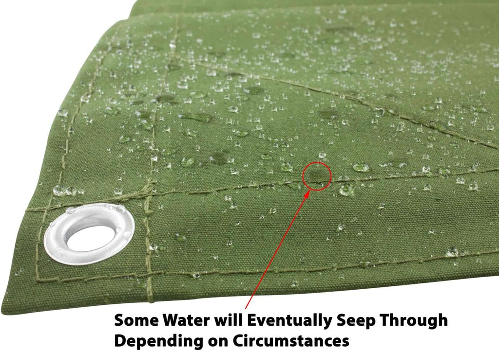 Green Canvas Tarp 12oz Heavy Duty Water Resistant 10' x 16' Pack of 2 U814