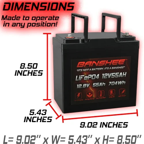 12V 55AH Lithium LiFePO4 Deep Cycle Battery 4 Pack O9838