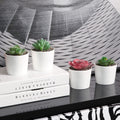 4 Piece White Ceramic Planter Pots M936547