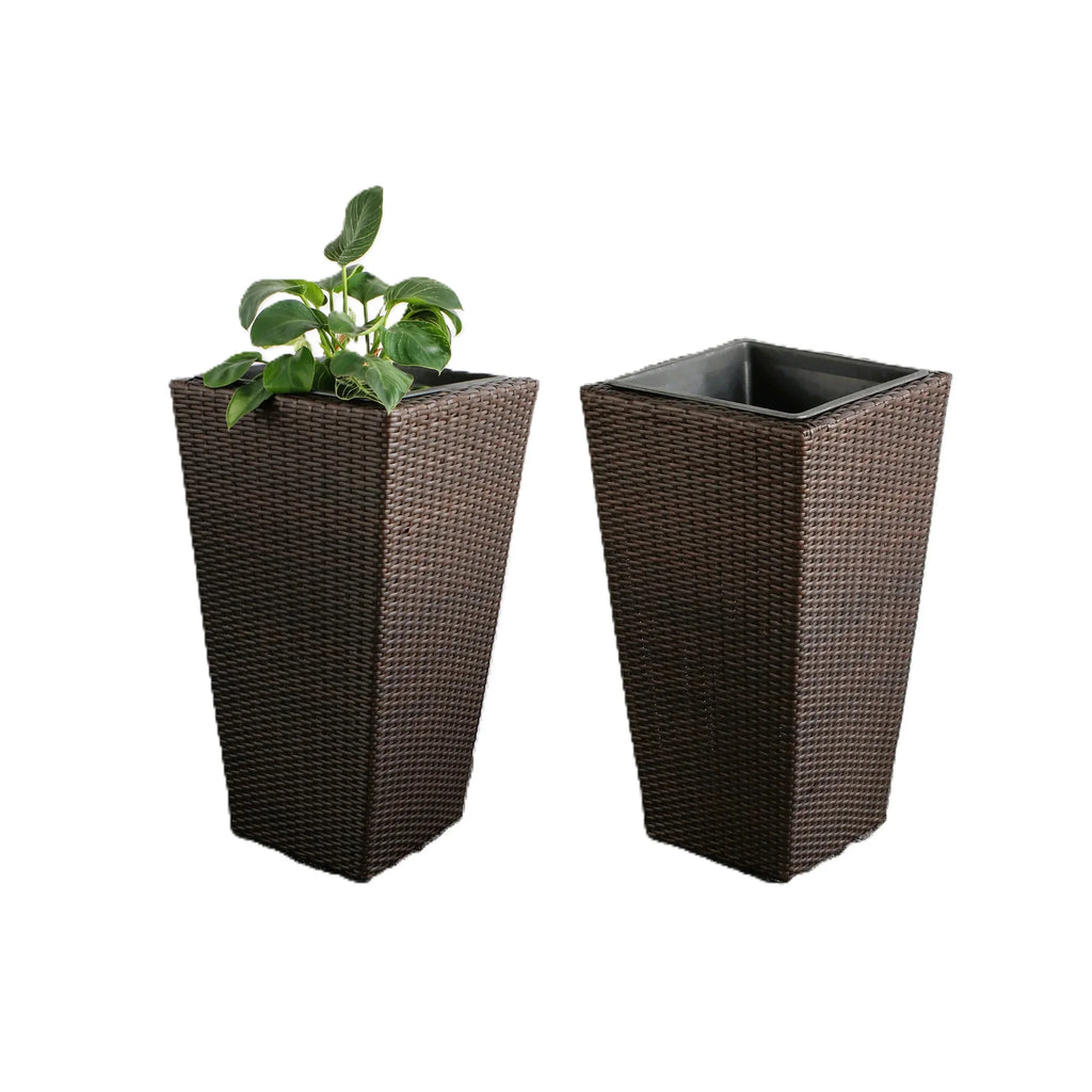 Rectangular All-Weather Wicker Planter with Plastic Liner R2288