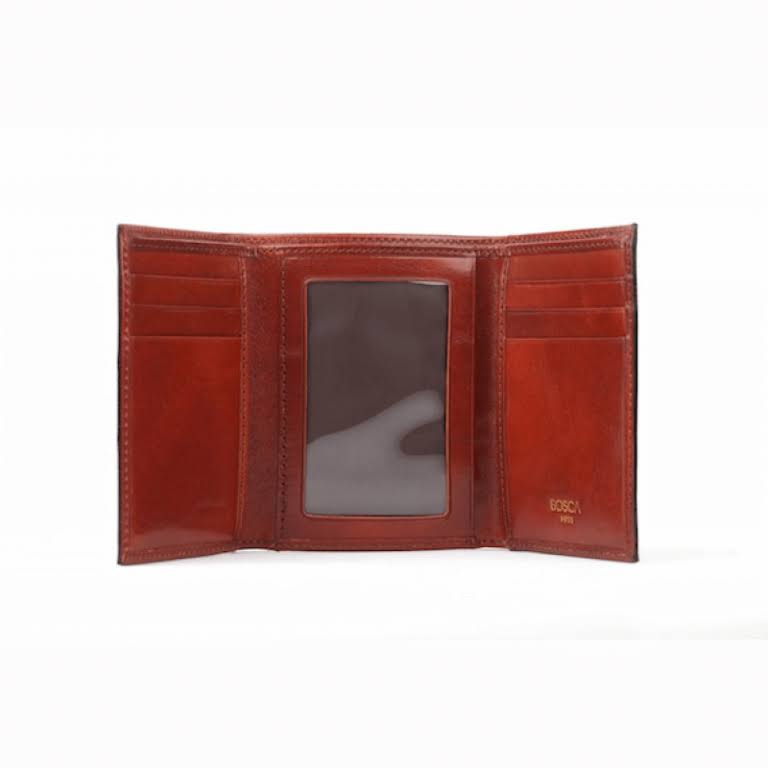 Dark Brown Leather Trifold ID Wallet M962