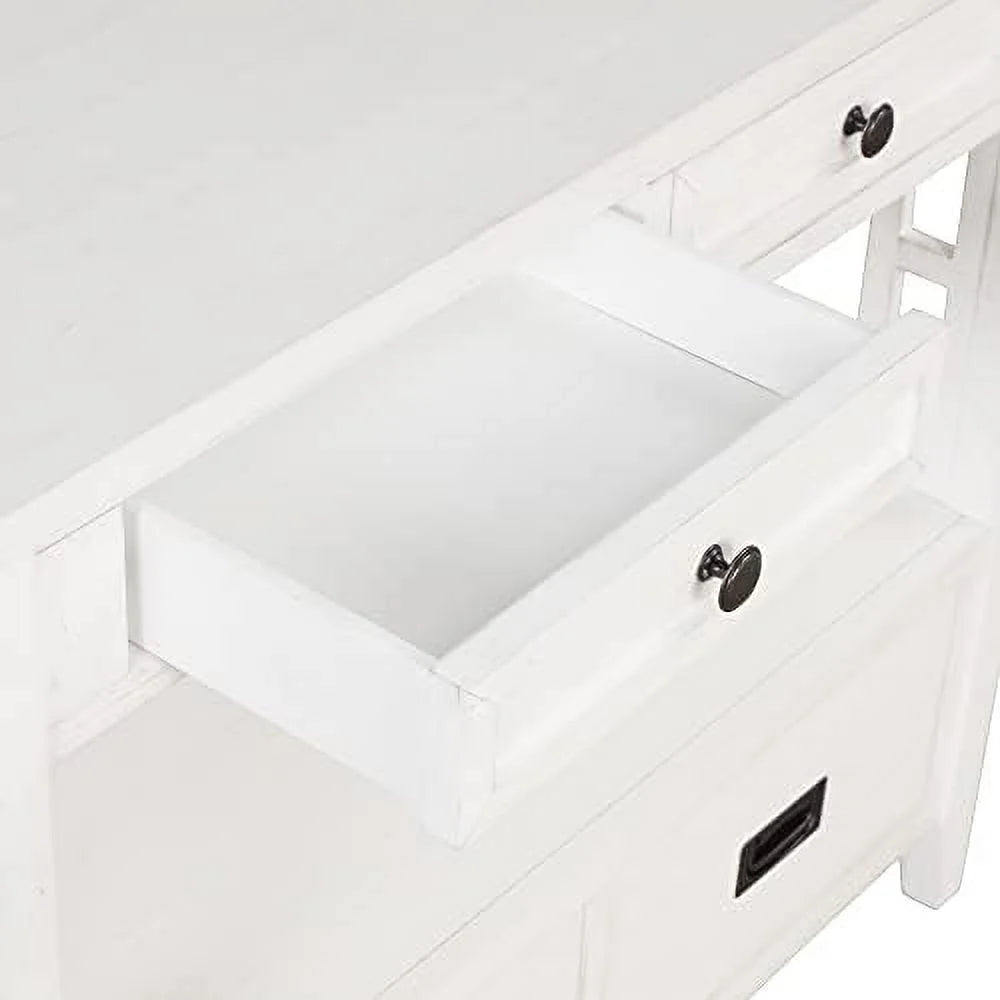 Green Wood Console Table with Drawers and Shelves J224059