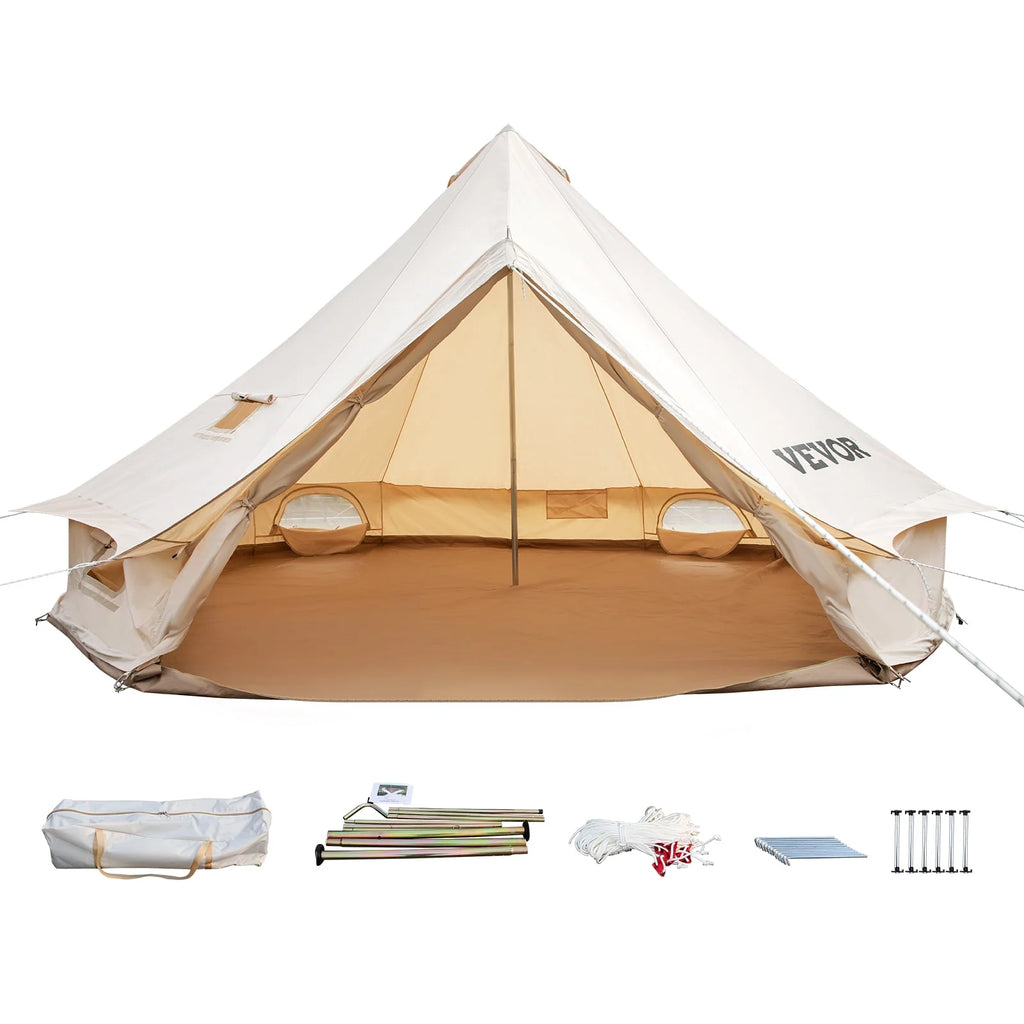 Canvas Bell Tent with Stove Jacket Waterproof 4 Seasons K411564