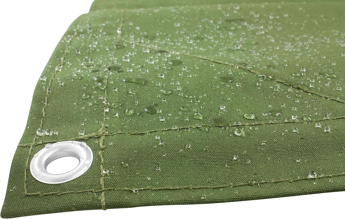 Green Canvas Tarp 12oz Heavy Duty Water Resistant 10' x 16' Pack of 2 U814