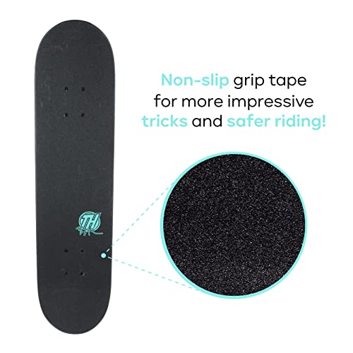 31" Skateboard with Pro Trucks, Full Grip Tape, 9-Ply Maple Deck P856589