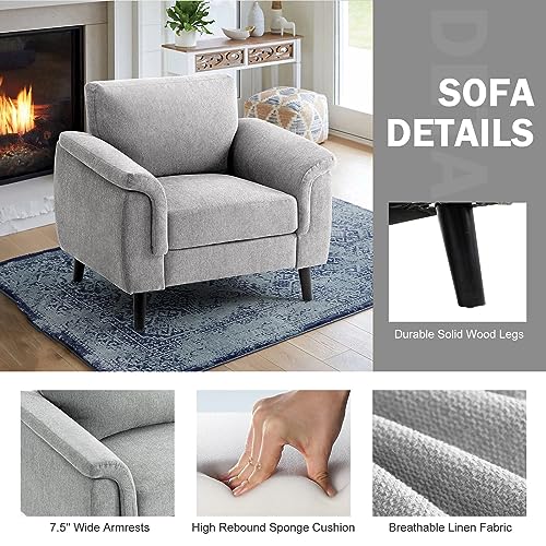 Blue Chenille Accent Chair with Wood Legs, 2PCS I8509