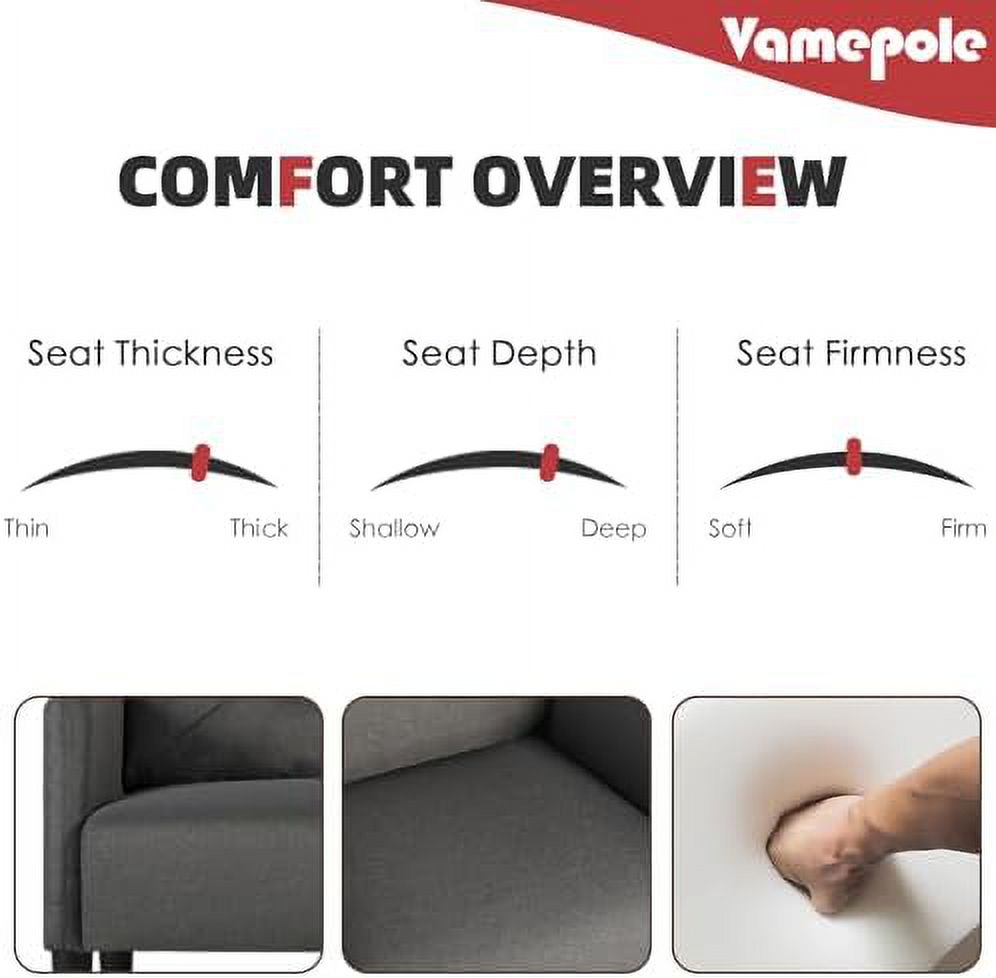 Tufted 2 Seater Loveseat Sofa Couch with Charger Port & Pocket U66466