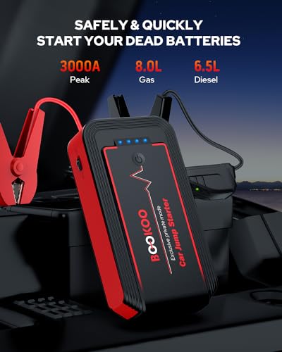 3000A Portable 12V Jump Starter with Power Bank Q9744