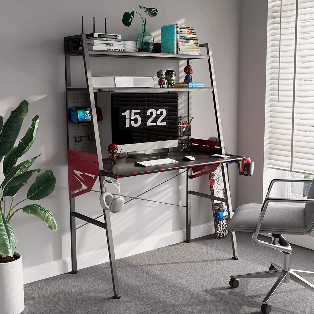43'' Gaming Desk with Shelves K87307
