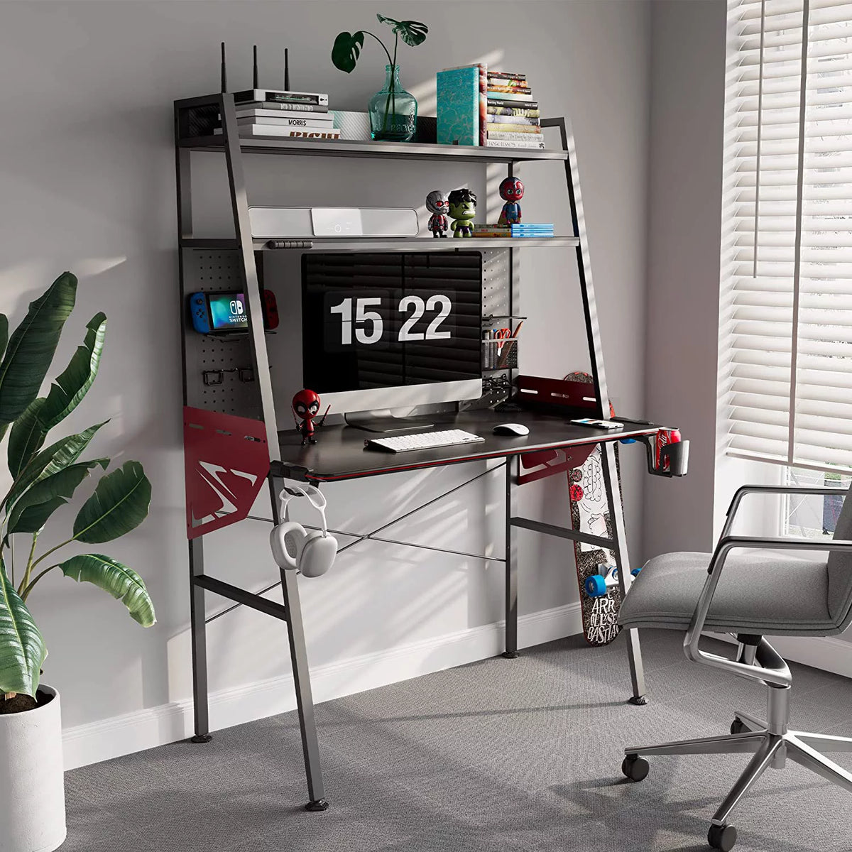 43'' Gaming Desk with Shelves K87307