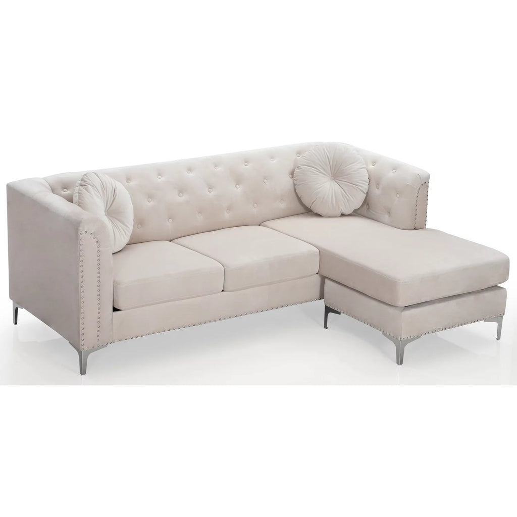 Ivory Sofa Chaise L985