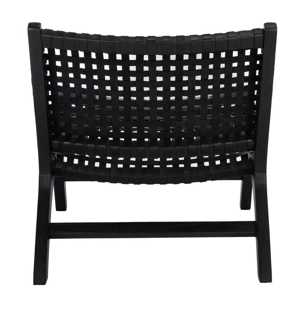 Black Leather Accent Chair W1988