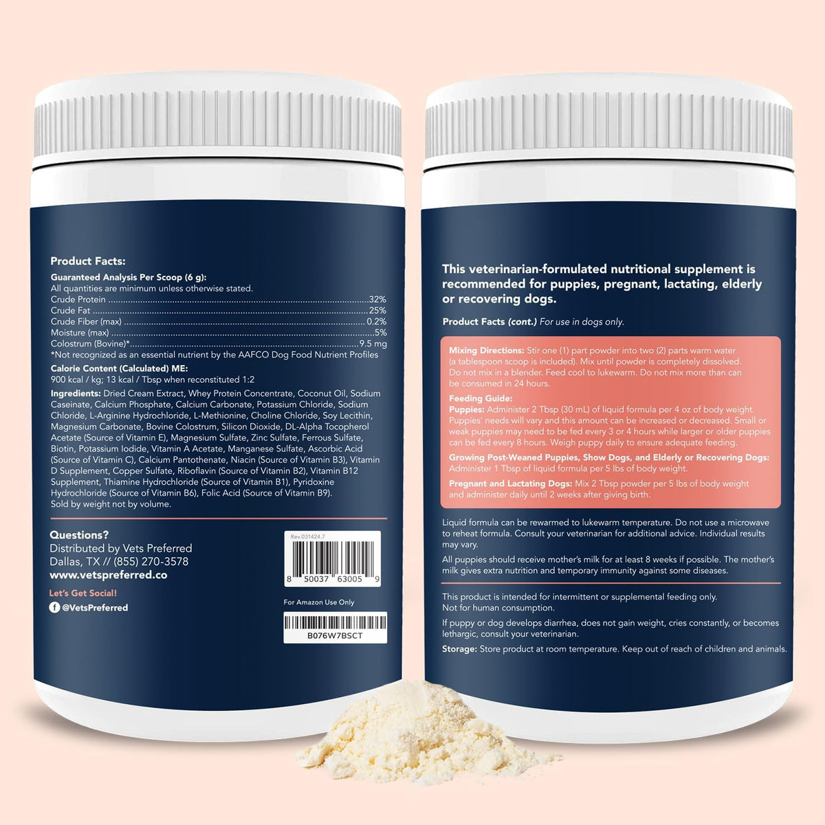 Puppy Milk Replacement Formula Powder Supplement - 12 Oz I1505