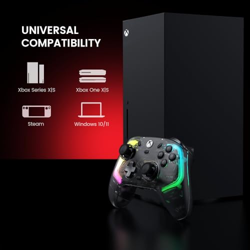 Wired Controller for Xbox Series X|S, Xbox One, Windows, Steam, Transparent Gaming Gamepad with Hall Effect Joysticks F450975