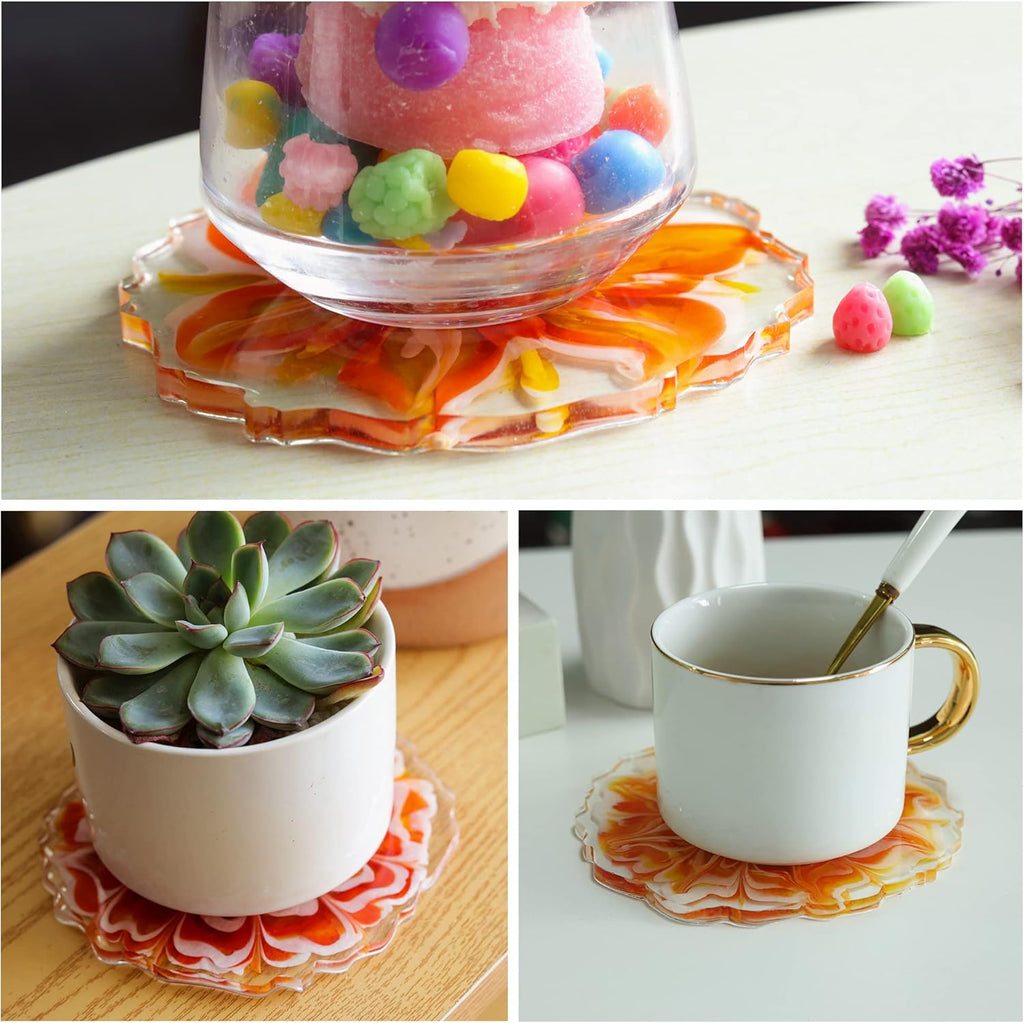 4 Pcs Silicone Coaster Molds X9369