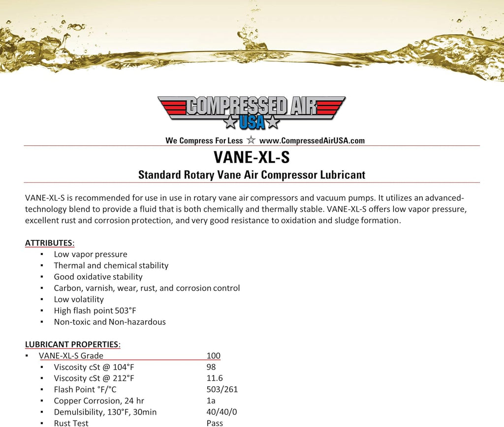 Rotary Vane Air Compressor Lubricating Oil, 1 Gallon, Pack of 2 F219