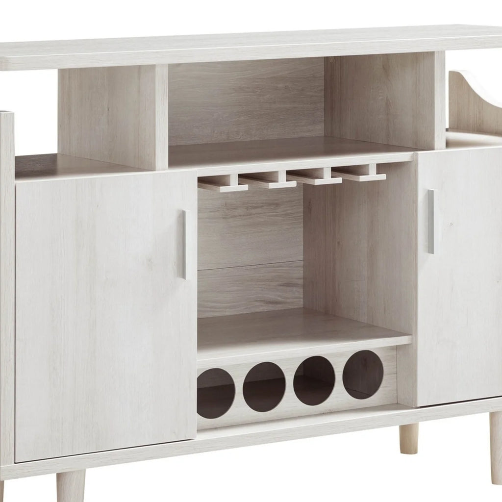 47 Inch Wood Wine Bar Cabinet with Stemware F395