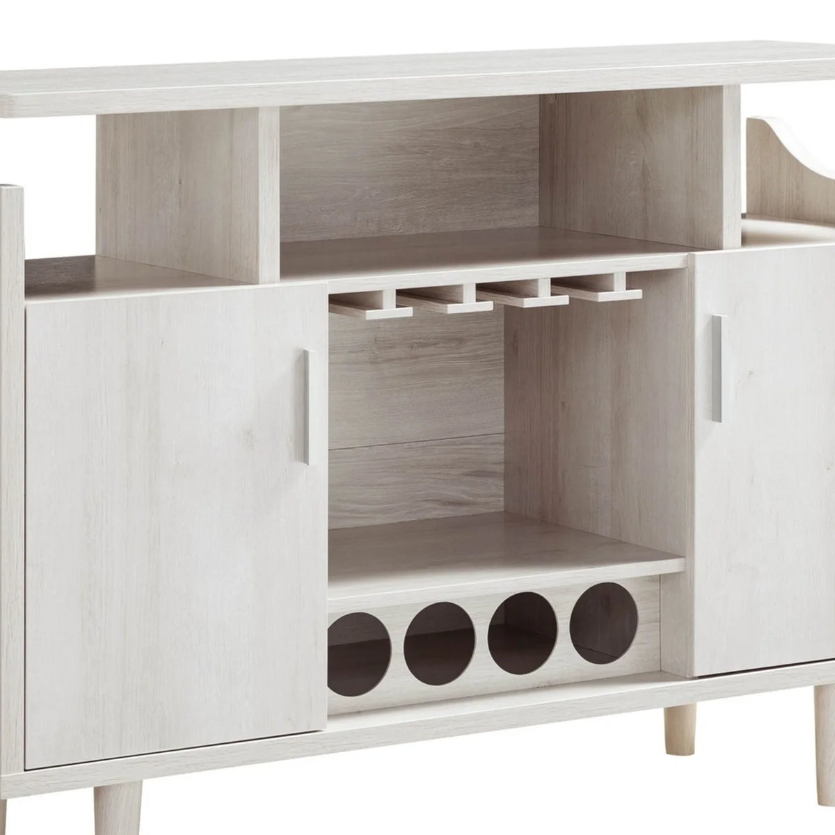 47 Inch Wood Wine Bar Cabinet with Stemware F395