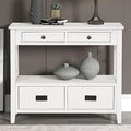 Green Wood Console Table with Drawers and Shelves J224059