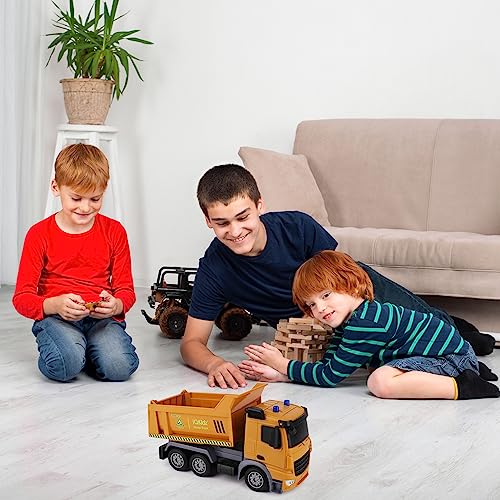 Remote Control Dump Truck Toy with Blue Warning Lights I5518