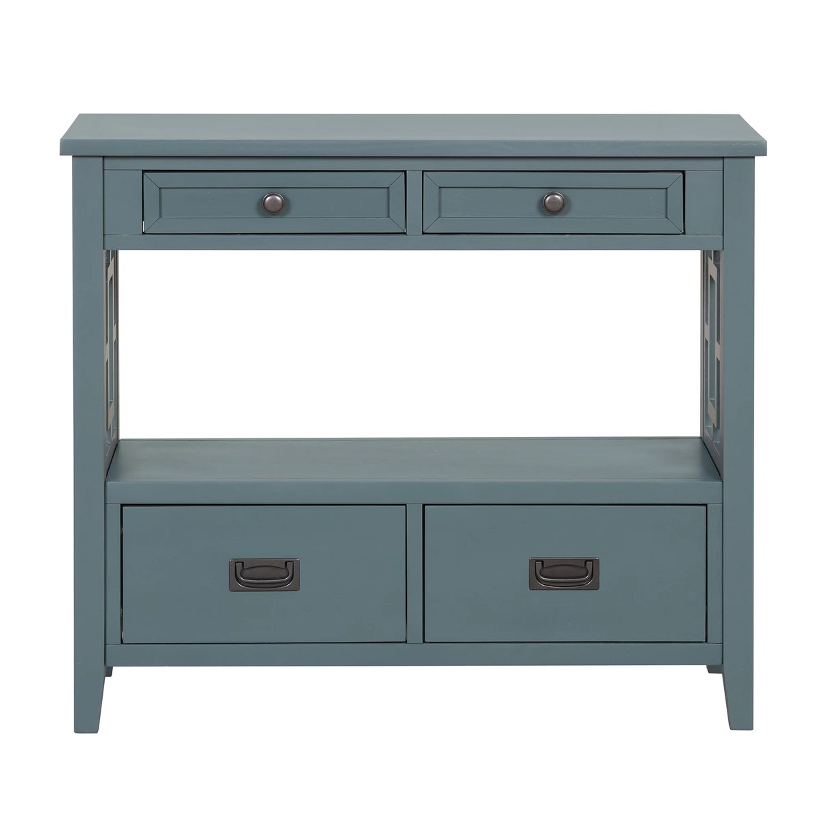36'' Pine Wood Console Table with 4 Drawers & 1 Storage Shelf X151