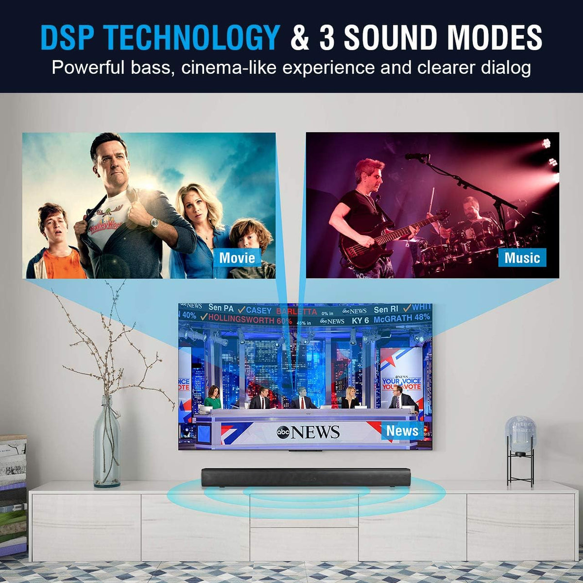 29-Inch TV Sound Bar with Subwoofer, Bluetooth 5.0 Speakers S10496