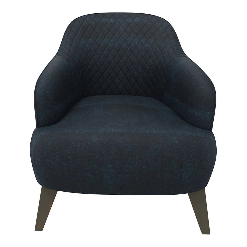 Navy Fabric & Wood Armchair Y4212
