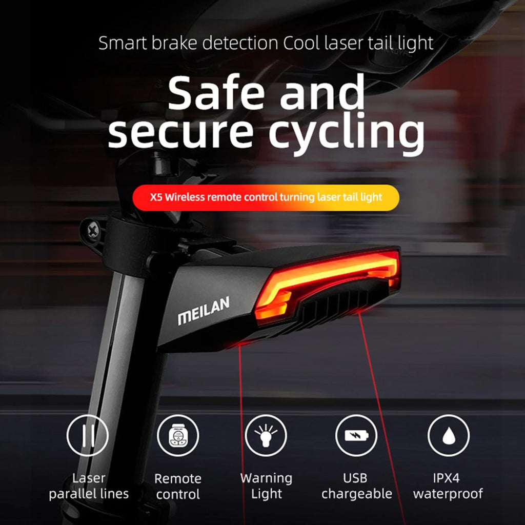 Wireless Bike Tail Light with LED Turn Signal Q808421