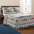 Blue & Orange Race Cars Bedspread Set Twin/Twin XL Z4372