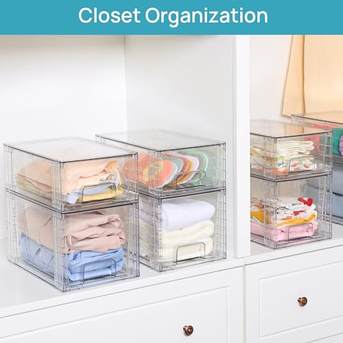 4 Pack Large Stackable Acrylic Storage Drawers L893