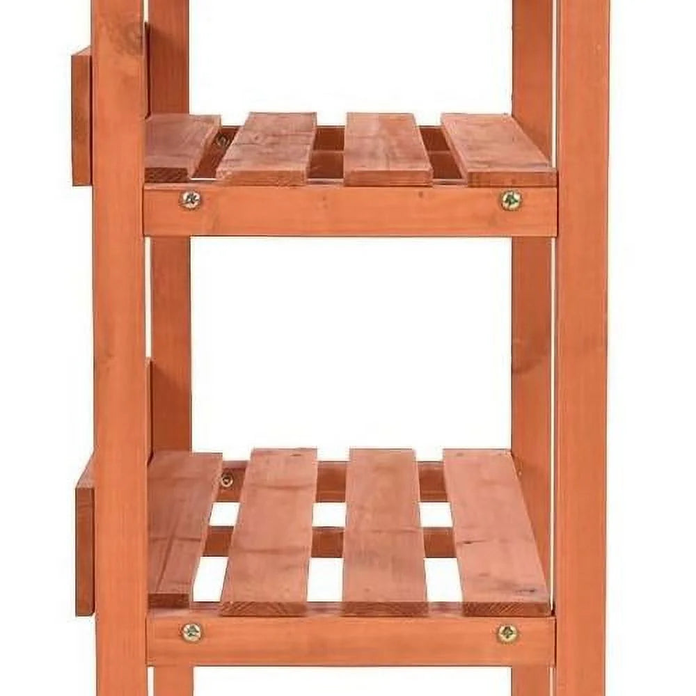 Wooden Potting Bench Work Station Table with Storage Shelf N794