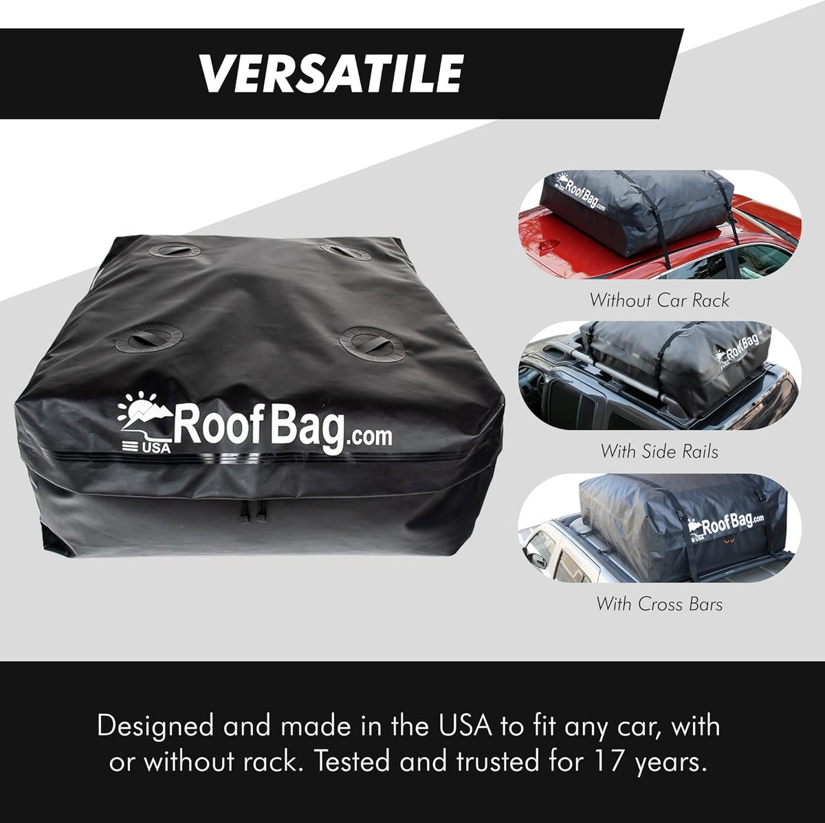 Waterproof Rooftop Cargo Bag with Straps and Storage Bag F80535