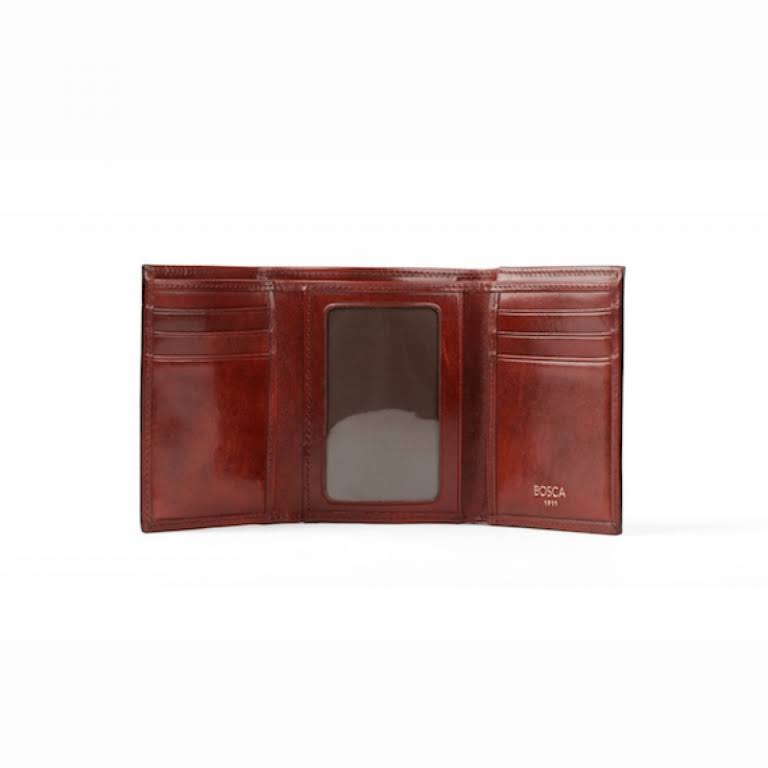 Dark Brown Leather Trifold ID Wallet M962