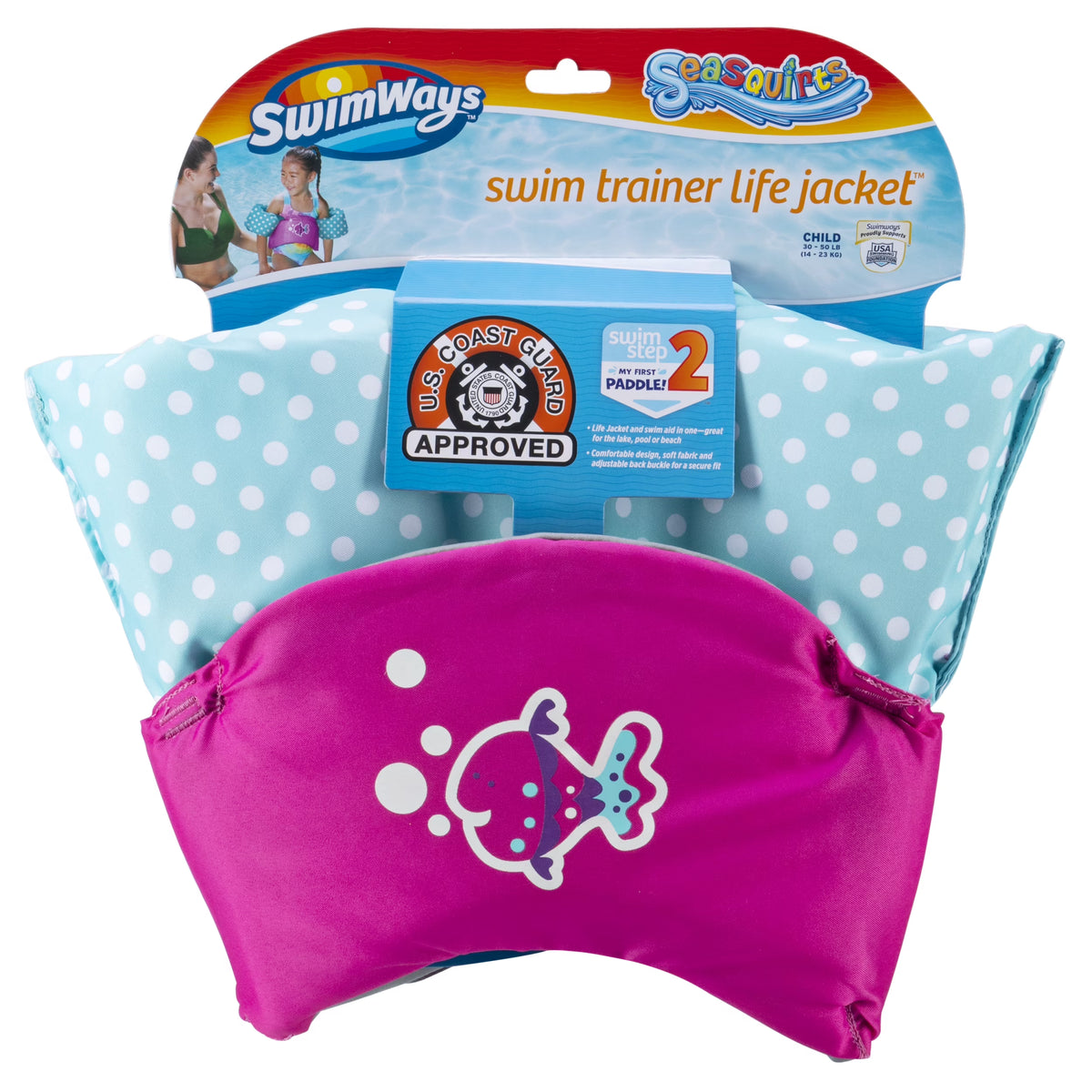 Pink Fish Swim Trainer Life Jacket L646