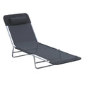 Folding Chaise Lounge Pool Chairs with Pillow, Steel Frame & Breathable Mesh, Black H7056