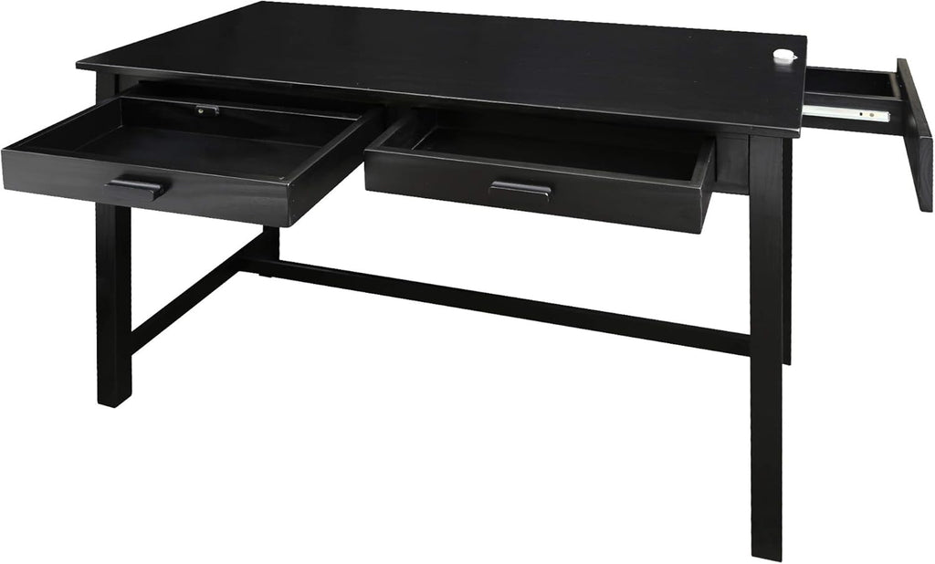 Black Work Desk with Side Drawer P577