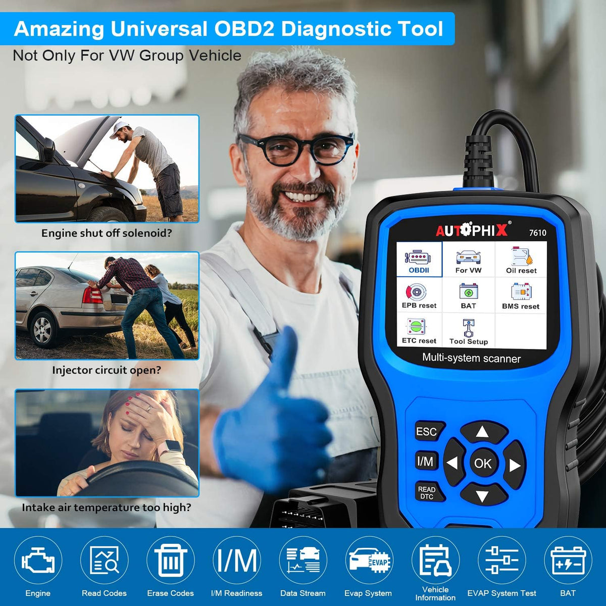 Full Systems OBD2 Scanner Code Reader for VAG After 1996 U12566