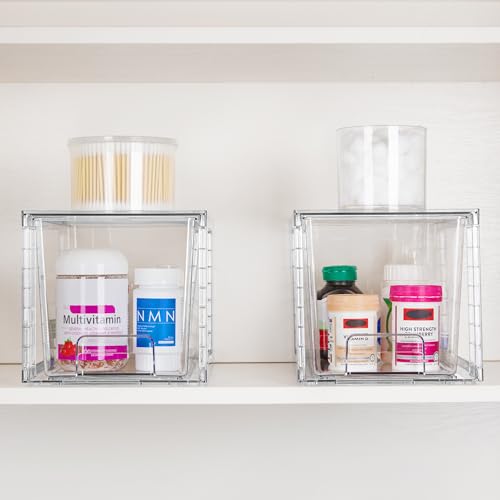4 Pack Large Stackable Acrylic Storage Drawers L893