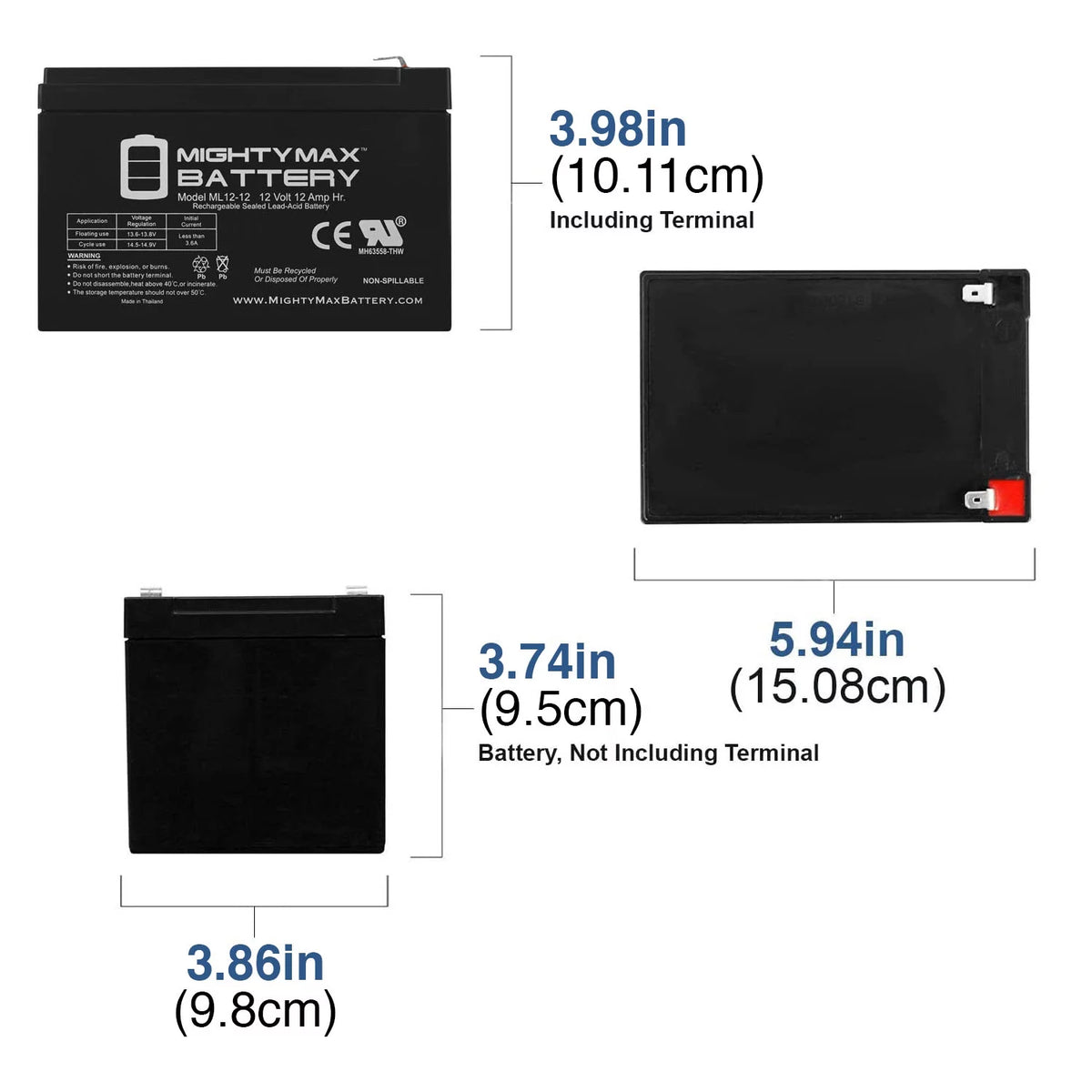 12V 12Ah Sealed Lead Acid Rechargeable Battery P729947
