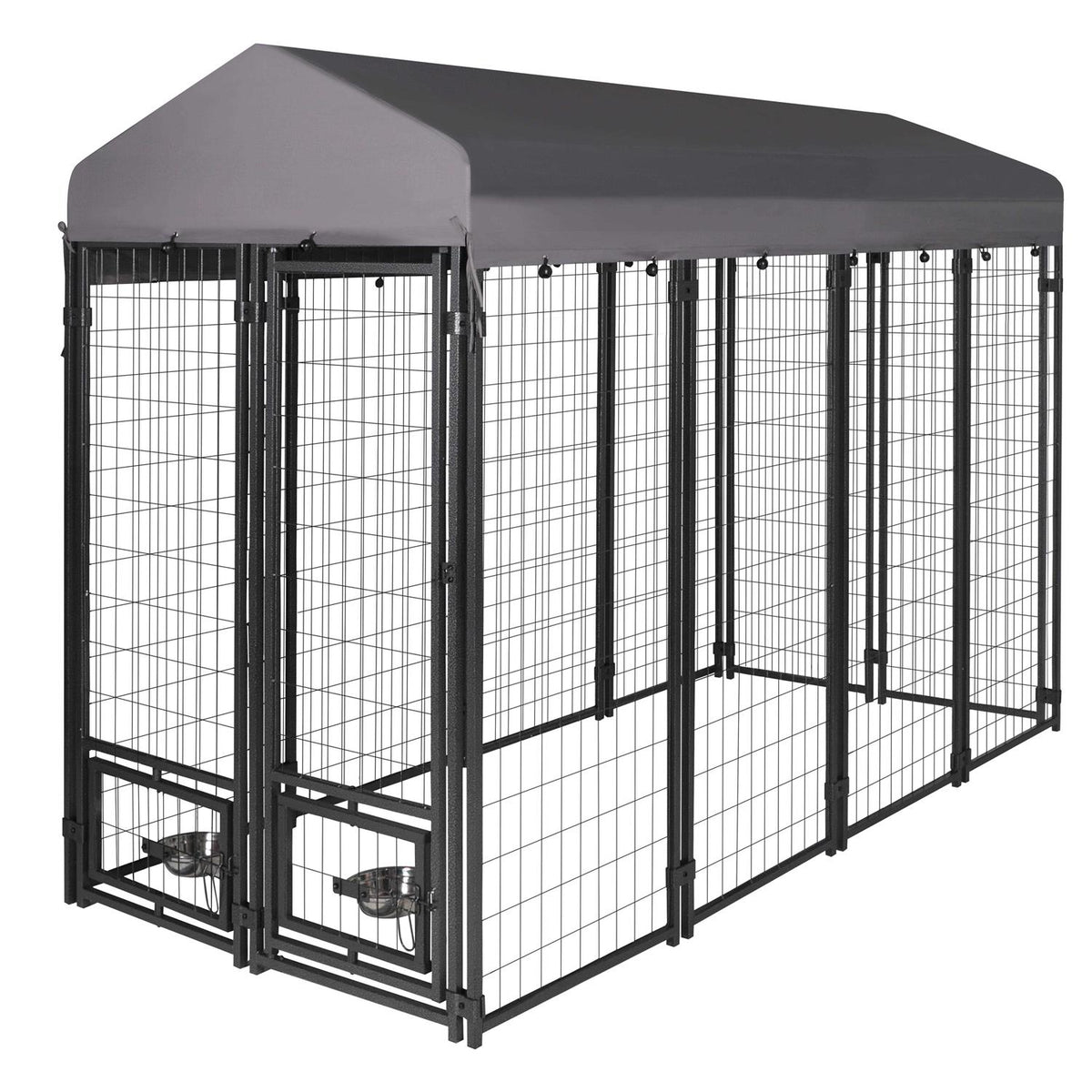 Outdoor Dog Kennel with Feeding Door and Cover O426140