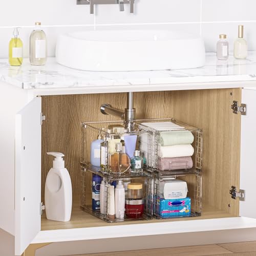 4 Pack Large Stackable Acrylic Storage Drawers L893