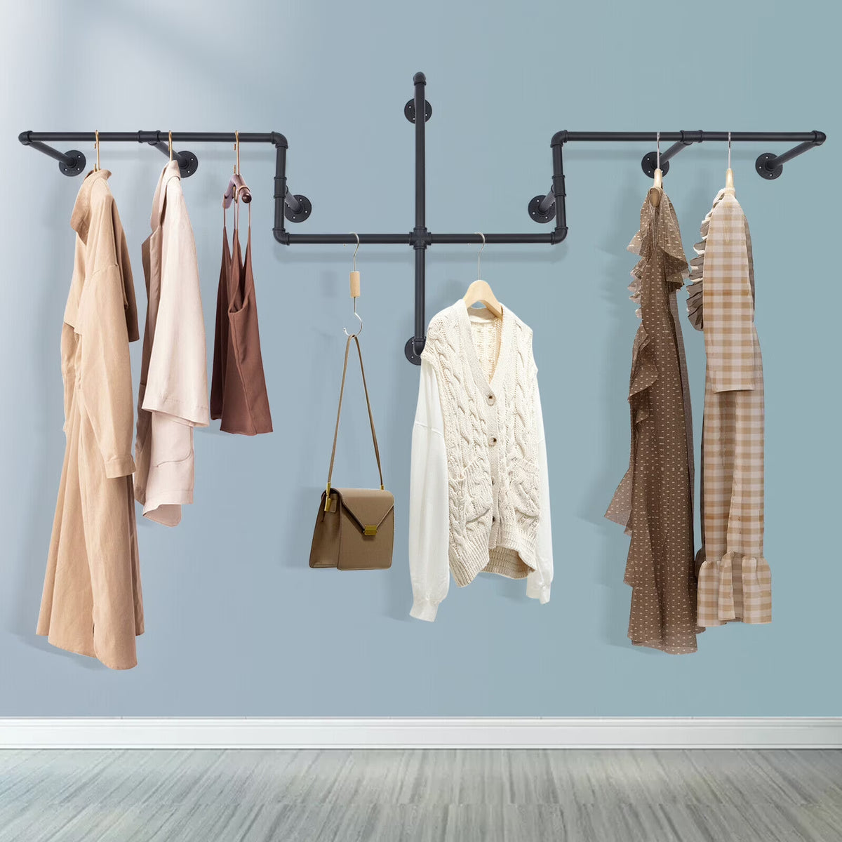Black Wall Mounted Clothes Rack J53648