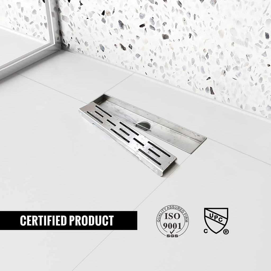 24 inch Linear Shower Drain Brushed 304 Stainless Steel G615