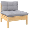 Gray Cushions Solid Pinewood Patio Sofa K639454