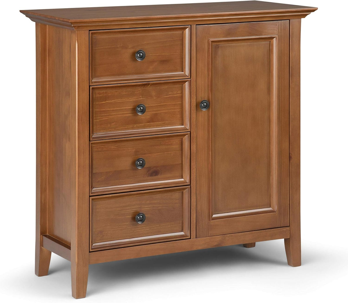 Light Golden Brown Solid Wood Storage Cabinet with 4 Drawers H404