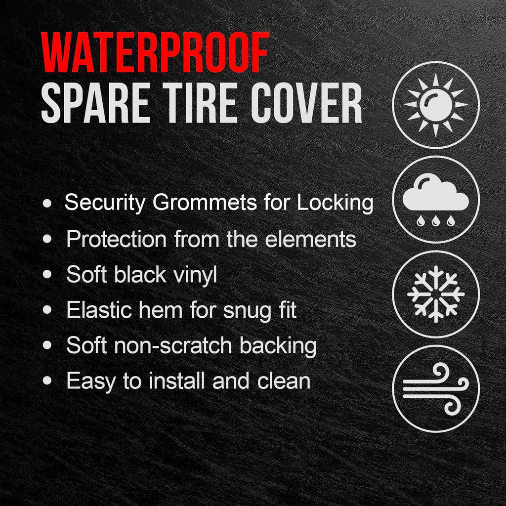 Black 28 Inch Tire Covers P534