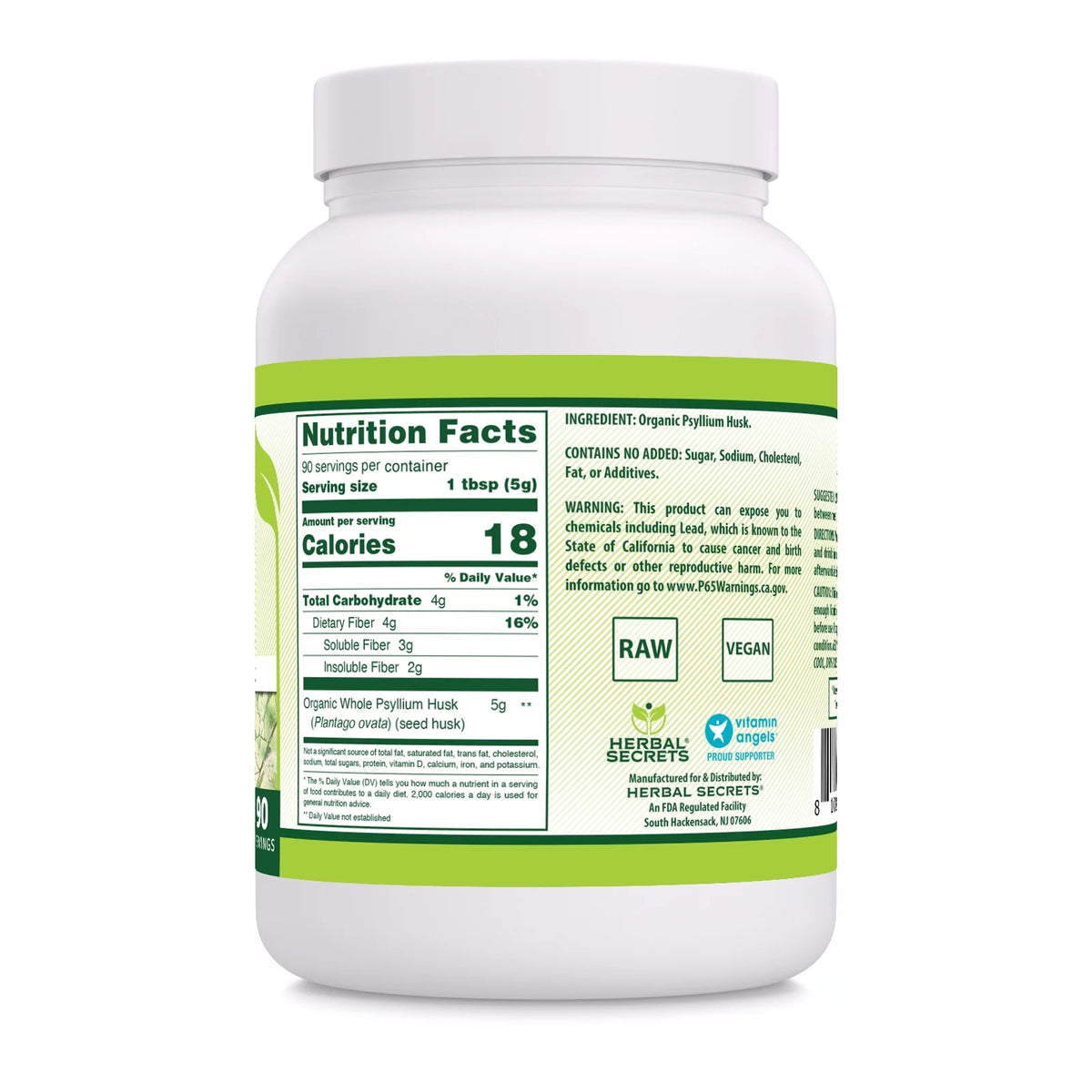 USDA Certified Organic Psyllium Husk 16 Oz A806606
