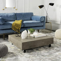 Dark Grey Concrete Coffee Table with Caster Wheels O606944
